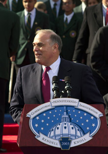 Governor Edward G. Rendell giving his Inaugural Address